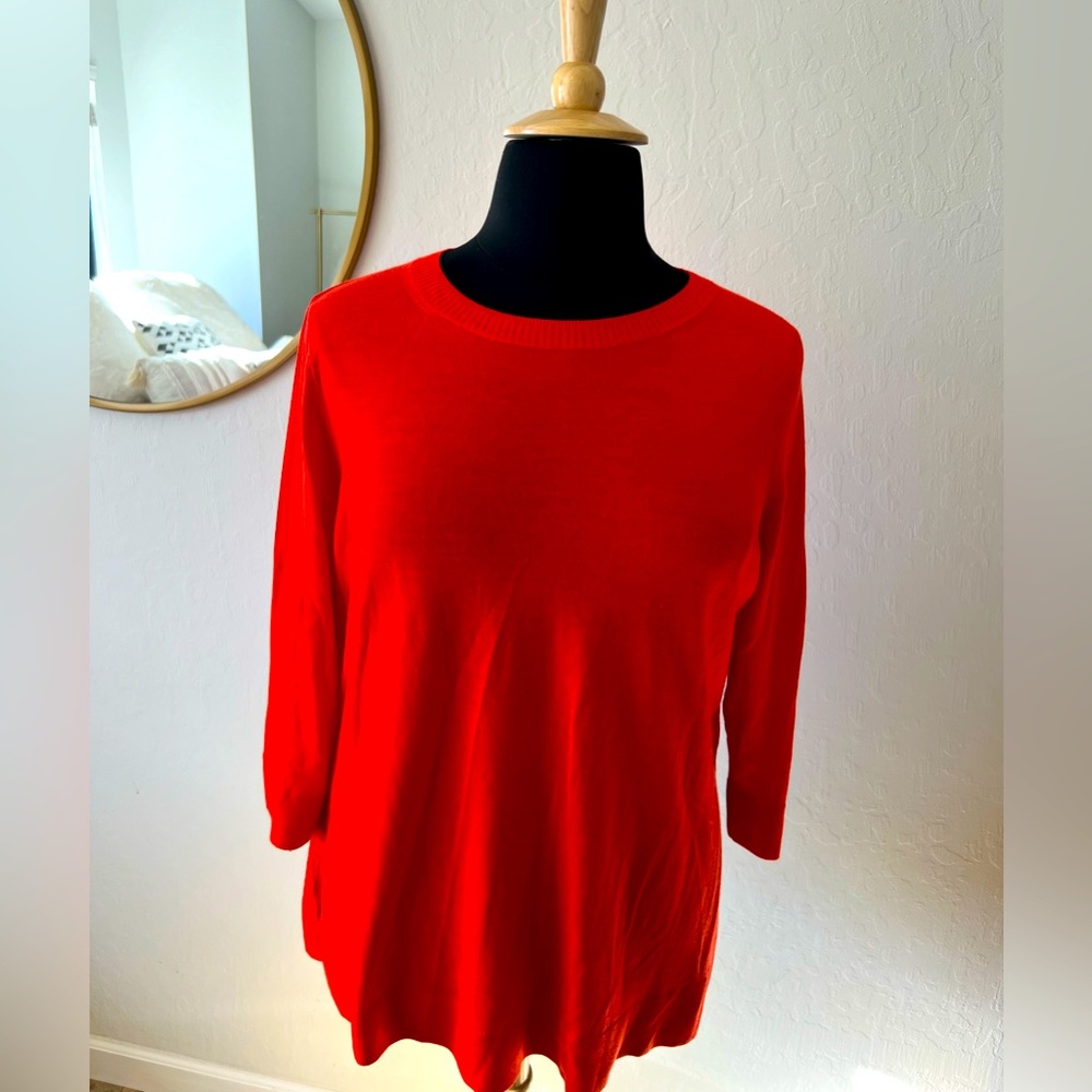J.CREW red viscose blend sweater NWOT